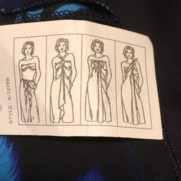 Hawaii Sarong. NWT. Bought in Hawaii. Size is 72” x 46”. Black with blue flowers - Picture 5 of 5